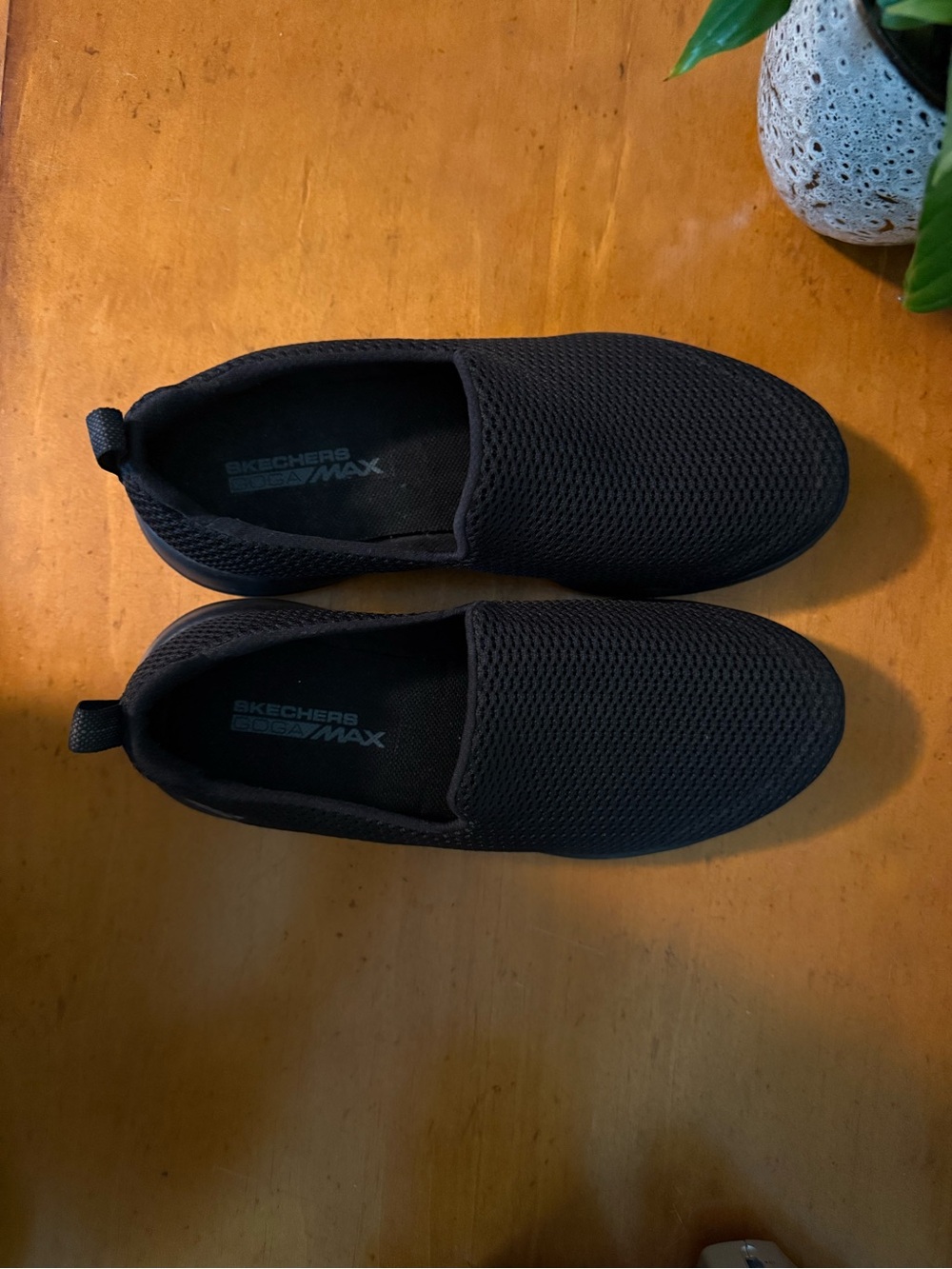 Skechers Women’s Black Slip-On Mesh Sneakers